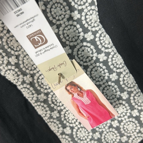 Charlie Page large navy lace trim V-neck dress - Picture 5 of 15